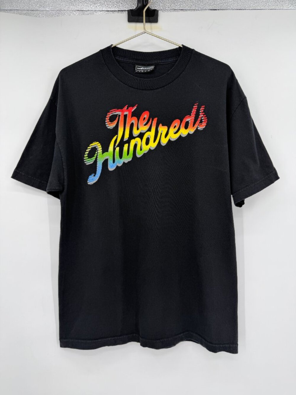The Hundreds Men’s L Rainbow Logo Adam Bomb Black Graphic T-Shirt Streetwear